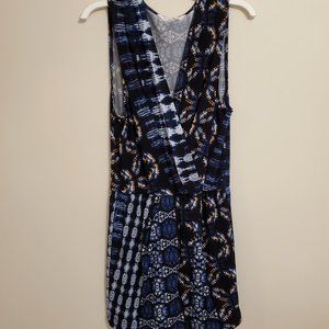 BCBGeneration Blue Pattern Romper